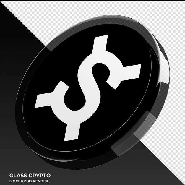 Frax Share Fxs Glass Crypto Coin Ilustracja 3d