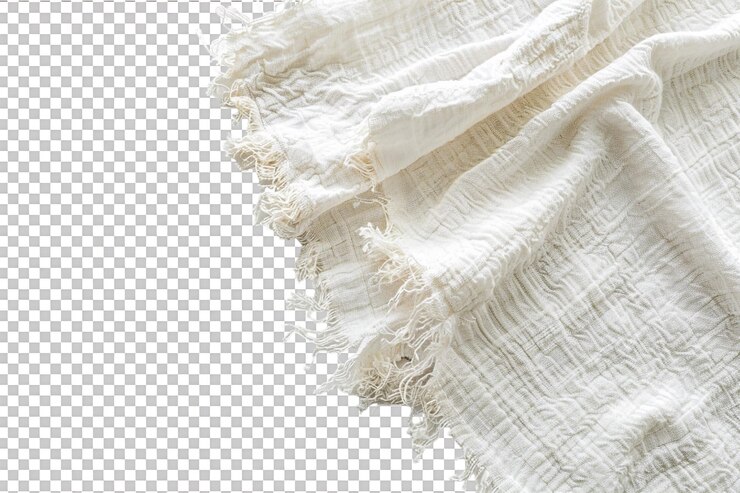 PSD frayed dish towel on transparent background