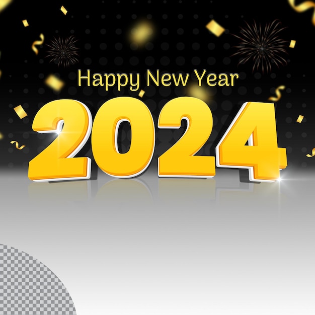 Free 3D gradient 2024 happy new year