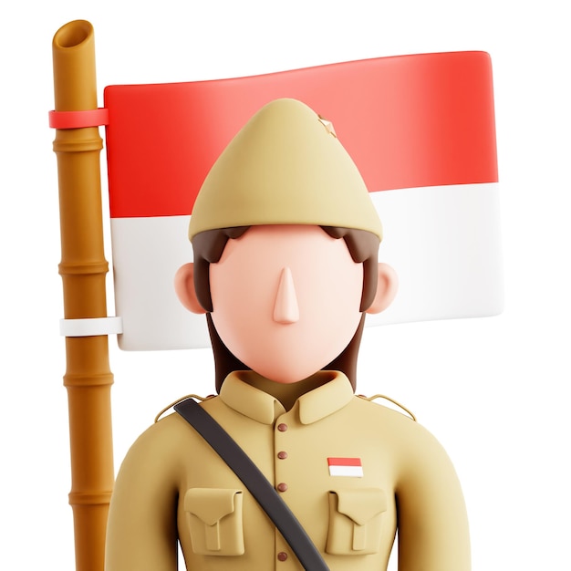 Free 3d psd woman in independence and heroes day