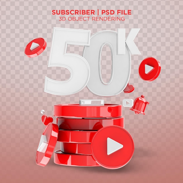 Free 3d text banner for thank you for 50k subscribers or 50k youtuber followers