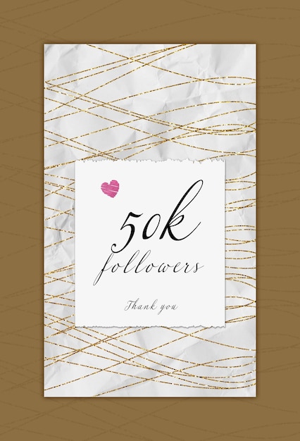 PSD free 50k followers thank you design post template