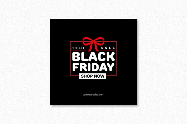 PSD free black friday sale gift box banner psd template