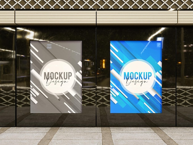 PSD free city light poster mockup