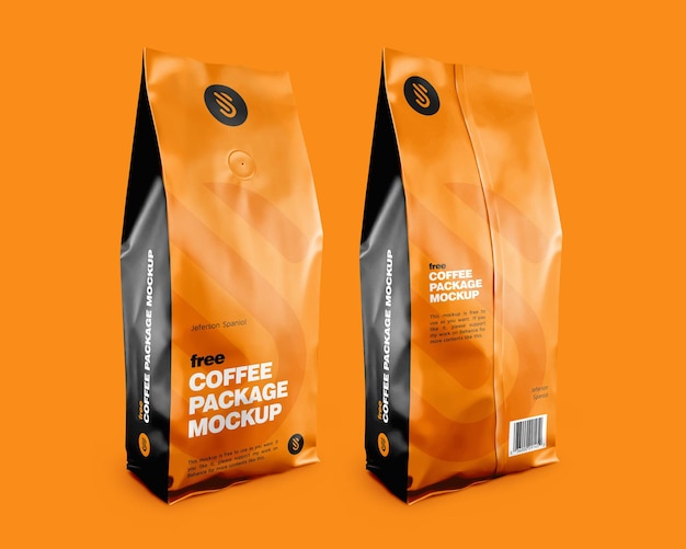 Free coffee package mockup