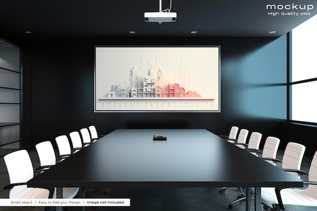 PSD free conference room screen mockup