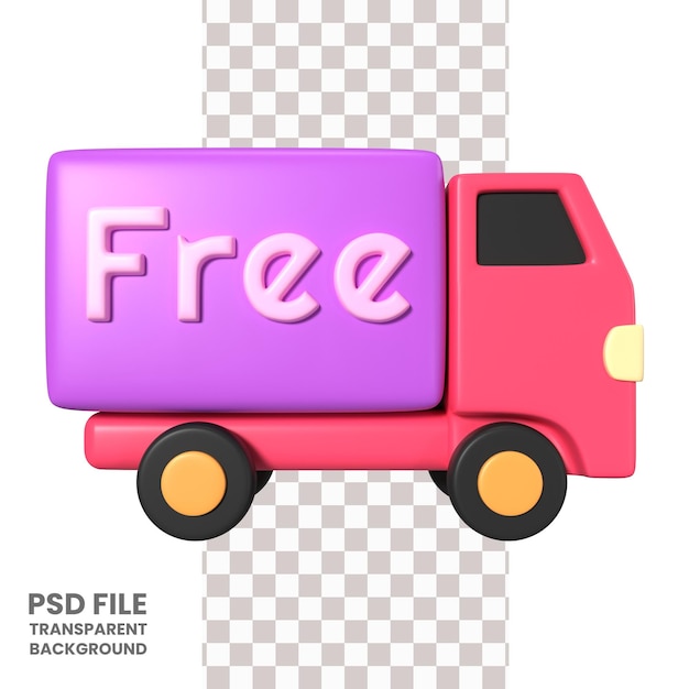 PSD Бесплатная доставка значок 3d иллюстрации