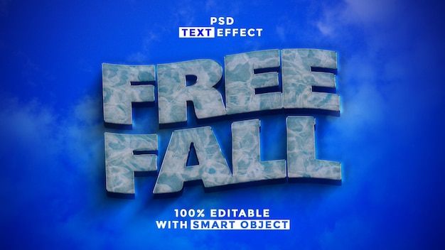 PSD free editable psd freefall text effect