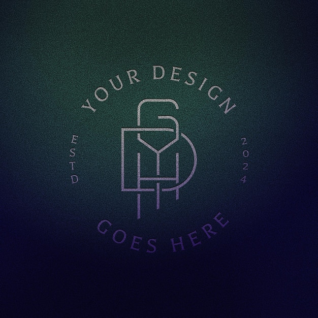 free editable psd mockup template of dark textured glass for brand identity or presentation