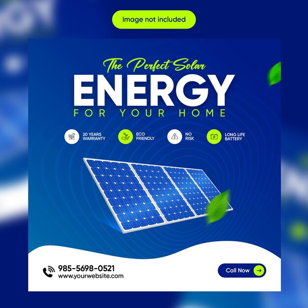 PSD free energy solar panel social media post template