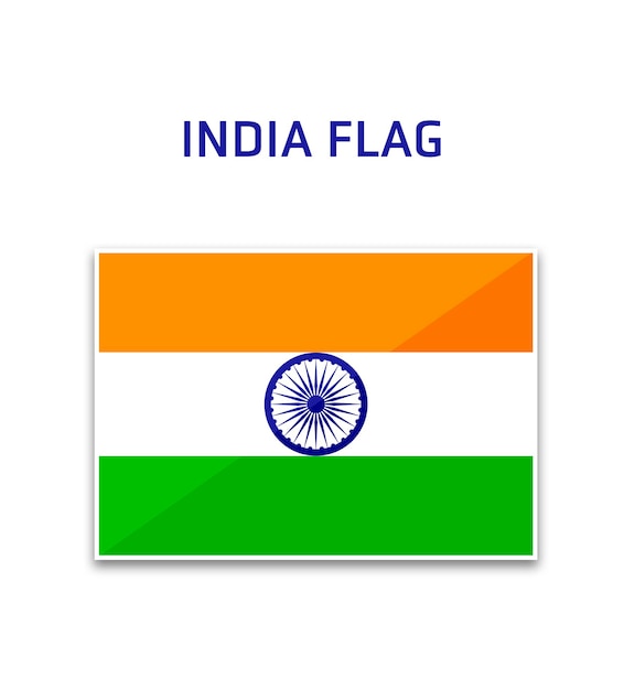 PSD free indian flag sticker illustration