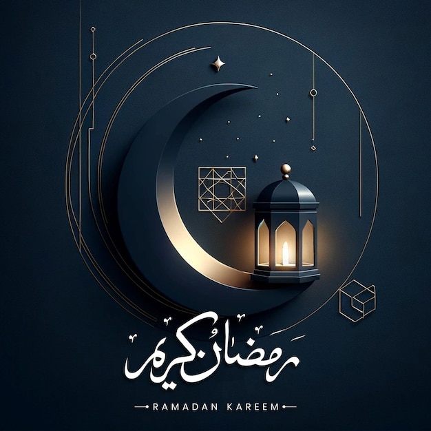 Vettore di lusso gratuito saluto realistico ramadan kareem mubarak arabo ramazan banner post calligrafia