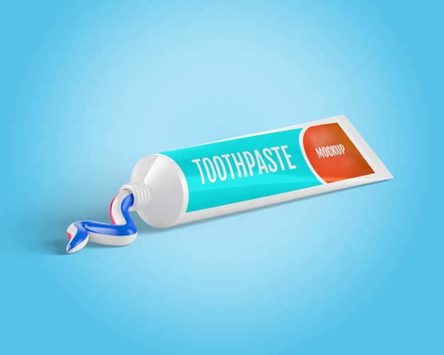 PSD mockup psd gratuito un tubetto di dentifricio con sopra la parola dentifricio