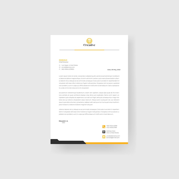 Free modern business letterhead psd template design