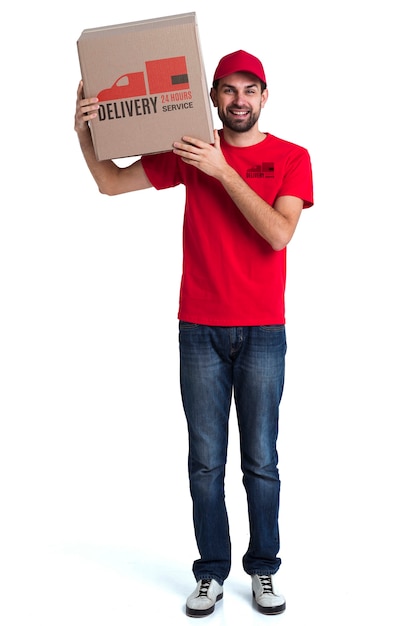 Free non-stop delivery man standing