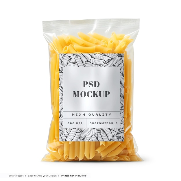 PSD mockup di pacchetti di pasta gratuiti