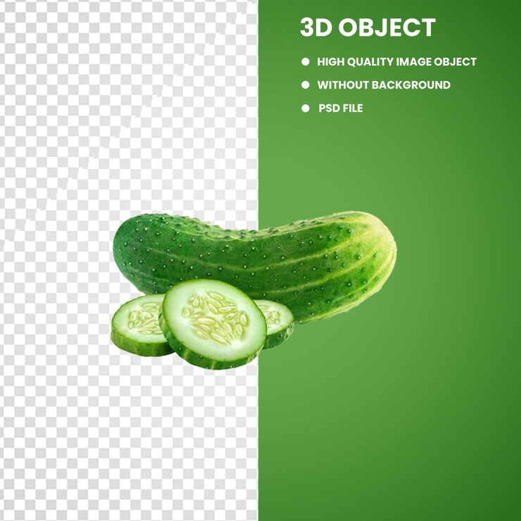 PSD free photo fresh cucumbers sliced on dark background