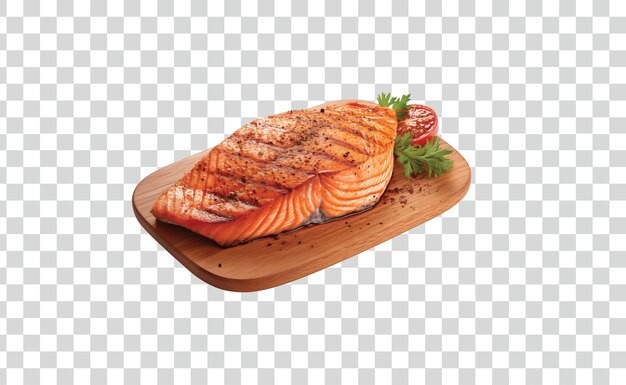 Free photo Grilled salmon steak png psd