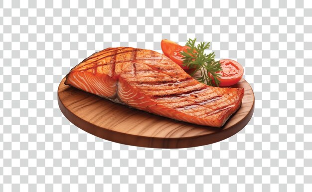 Free photo Grilled salmon steak png psd