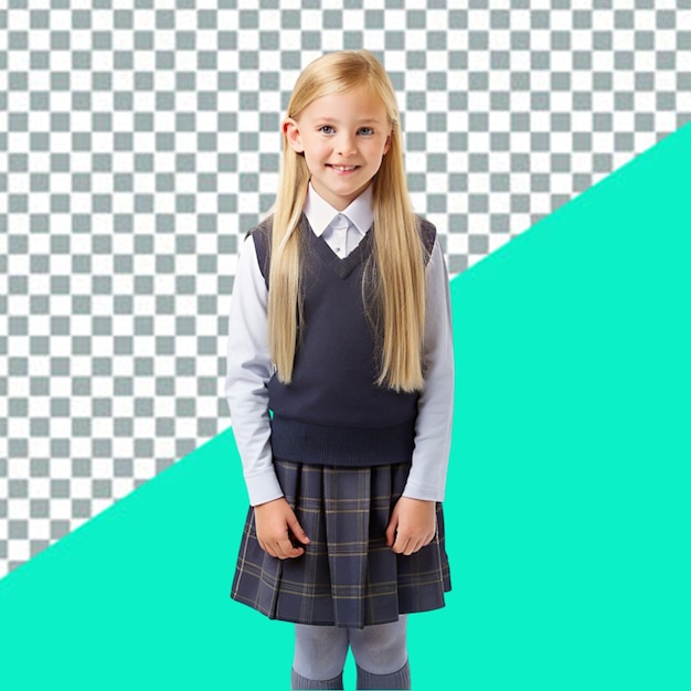 PSD free photo portrait of young girl student in school uniform