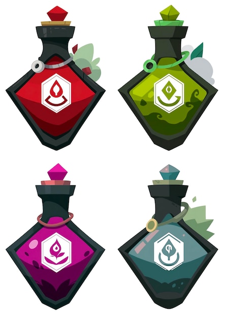 PSD free png variant bottle of potion on white background