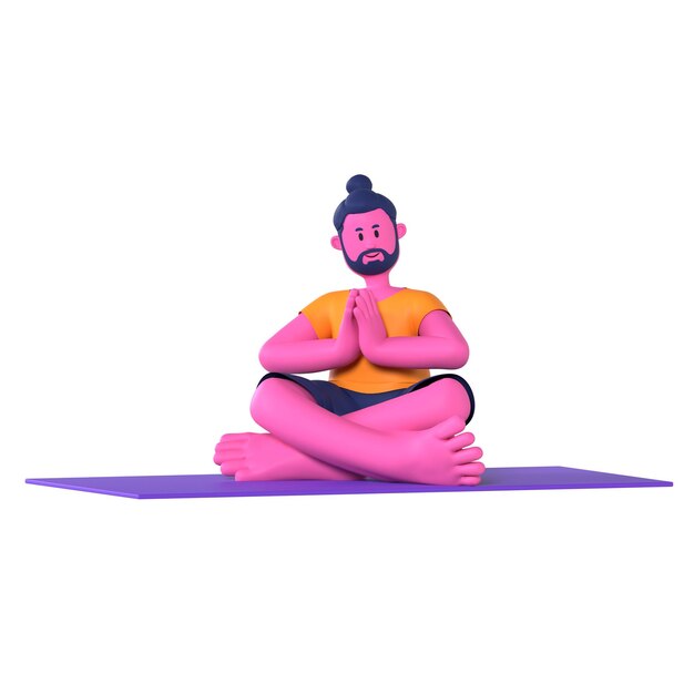 PSD free pose namaste yoga male pose exercise