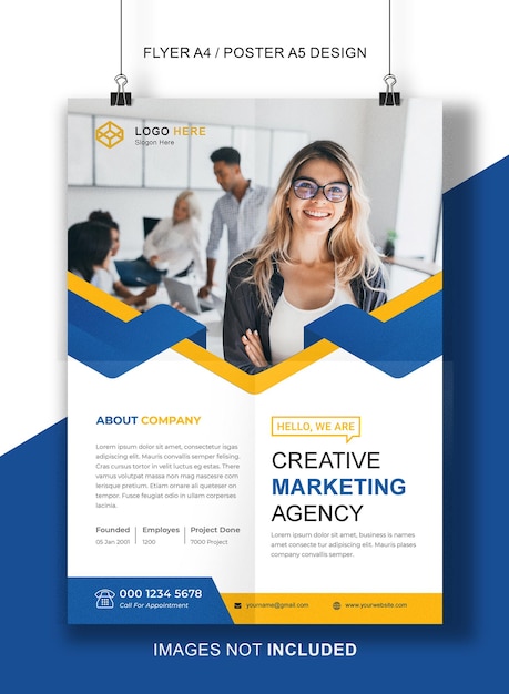 PSD free premium flyer for business or marketing agency