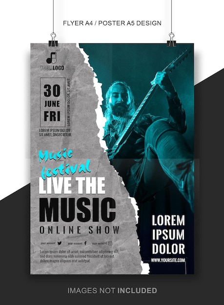 PSD free premium flyer for music event or night party