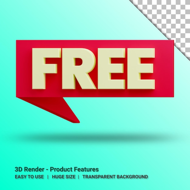 PSD free product features 3d sticker with transparent background