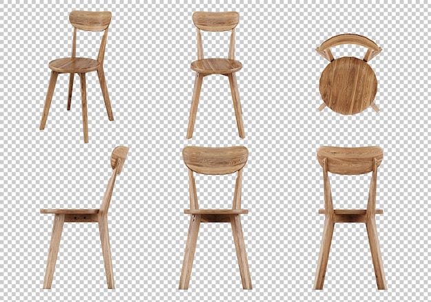 PSD free psd 3d chair isolated on transparent background