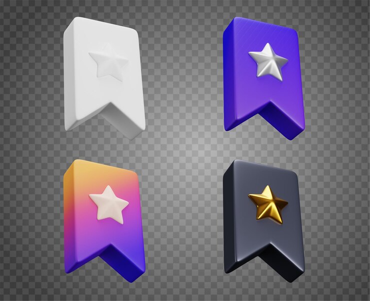 Free PSD 3d favorite book mark icon