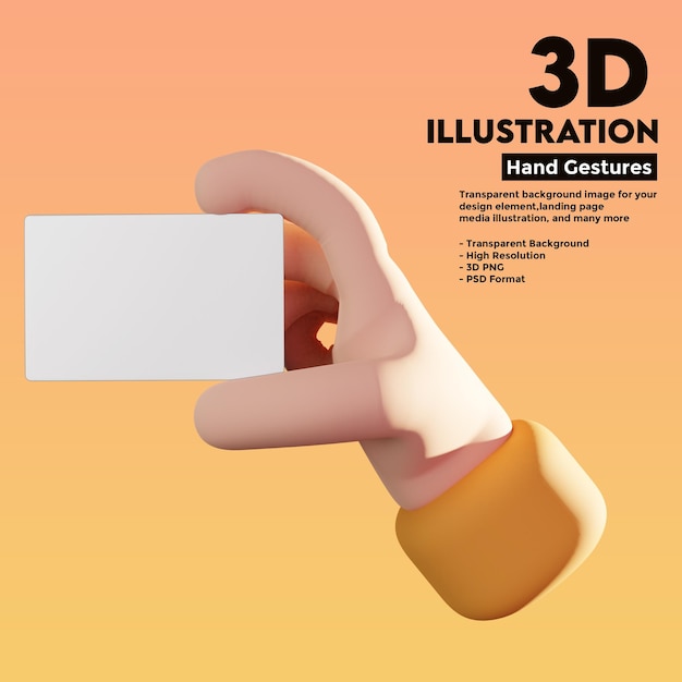 FREE PSD 3D Illustration card mockup high quality render png