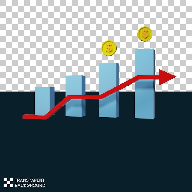 PSD psd gratis rappresentazione del grafico commerciale della moneta d'oro dell'illustrazione 3d