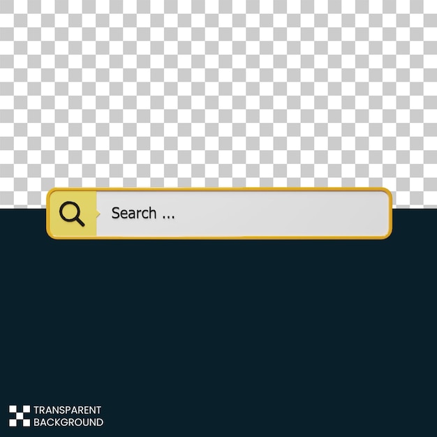 Бесплатно PSD Файл 3d визуализация поиска желтый