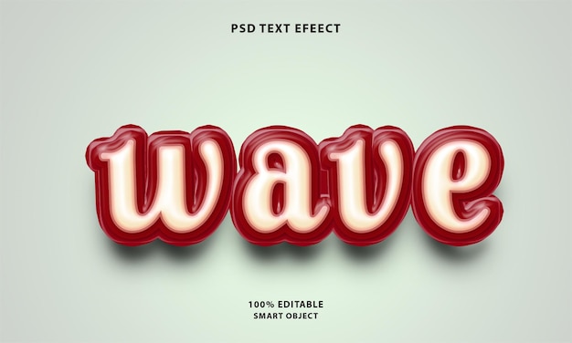 PSD free psd 3d wave title text effect