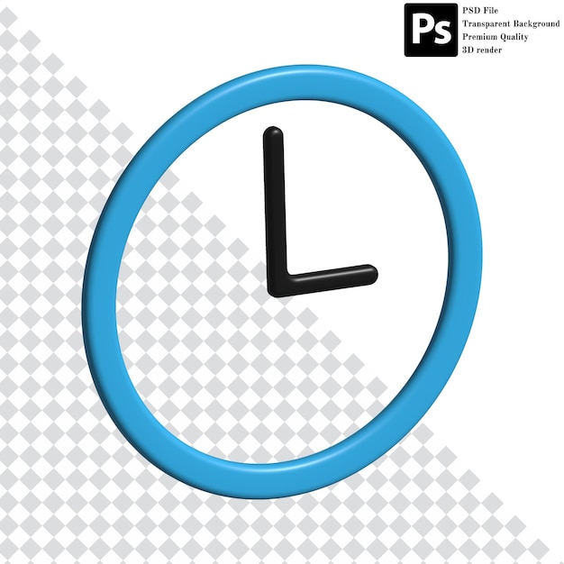 Free psd alarm clock icon isolated 3d render illustration