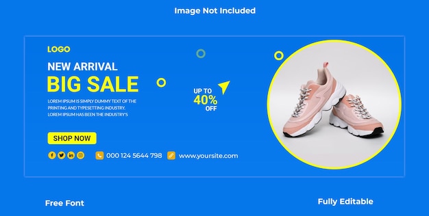 Free psd all social media banner and cover design and banner design for shoe big saleale