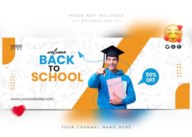 PSD free psd back to school facebook cover banner and post template