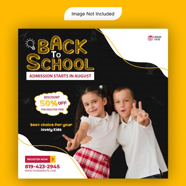 Free psd back to school social media post banner template