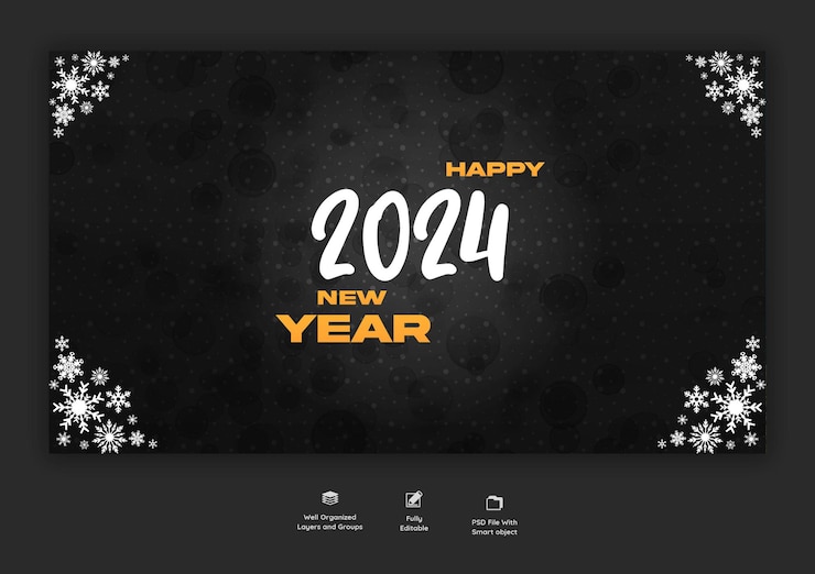 PSD free psd banner template for new years party