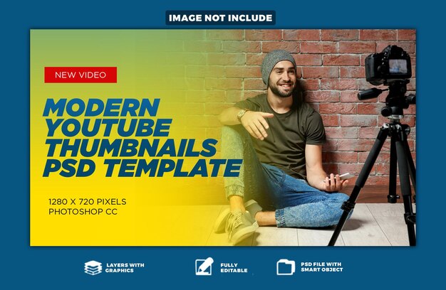 PSD free psd banner template with abstract blue and yellow colors youtube thumbnail