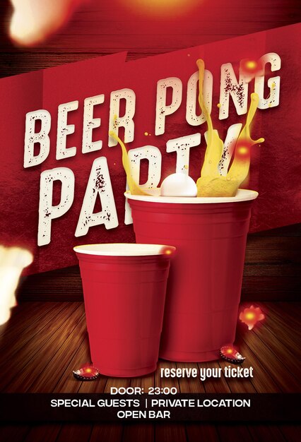 PSD free psd beer pong party template