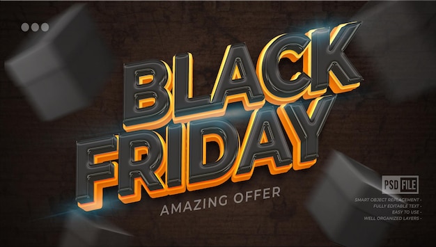 PSD free psd black friday 3d text effectpsd