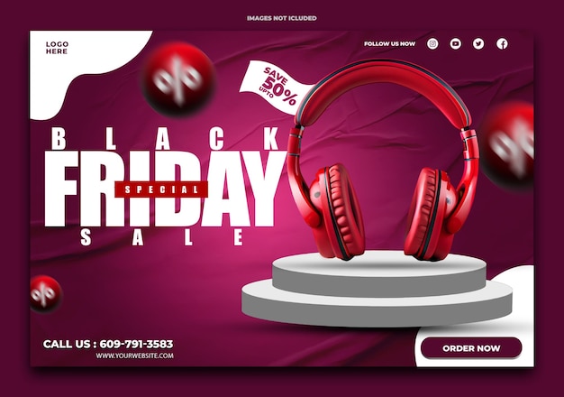 PSD modello di banner web super vendita per il black friday psd gratis