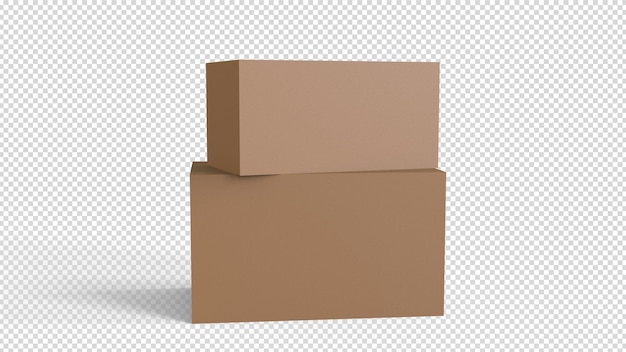 Free psd cardboard boxes on transparent background