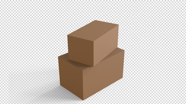 free psd cardboard boxes on transparent background