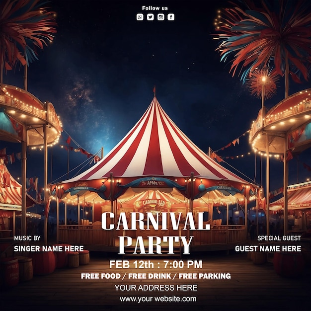 PSD free psd carnival social media poster design