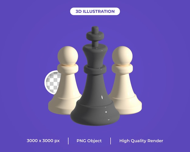 PSD free psd chess 3d rendering