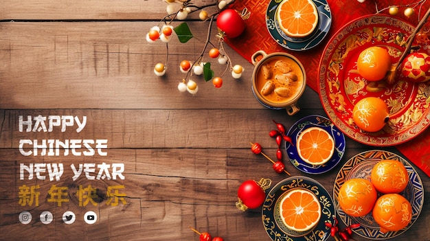 PSD free psd chinese new year celebration background with text