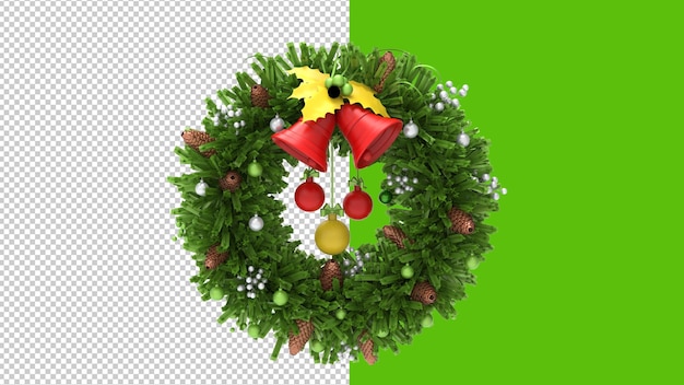 PSD free psd christms wreath with transparent background